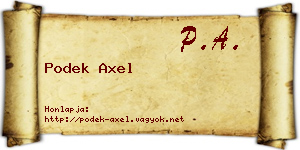 Podek Axel névjegykártya